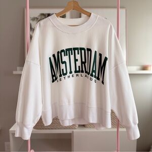 Abercrombie & Fitch Amsterdam Netherlands Graphic Sweatshirt | White | XL